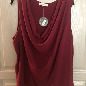 NWT East Adeline 3X Sleeveless Cowl Neck Blouse